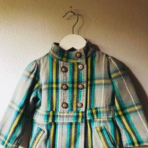 Plaid toddler pea jacket